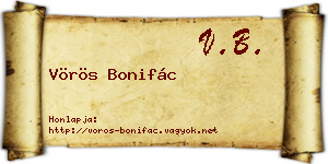 Vörös Bonifác névjegykártya