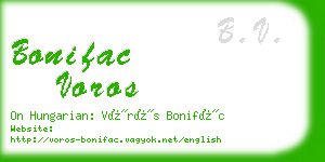 bonifac voros business card